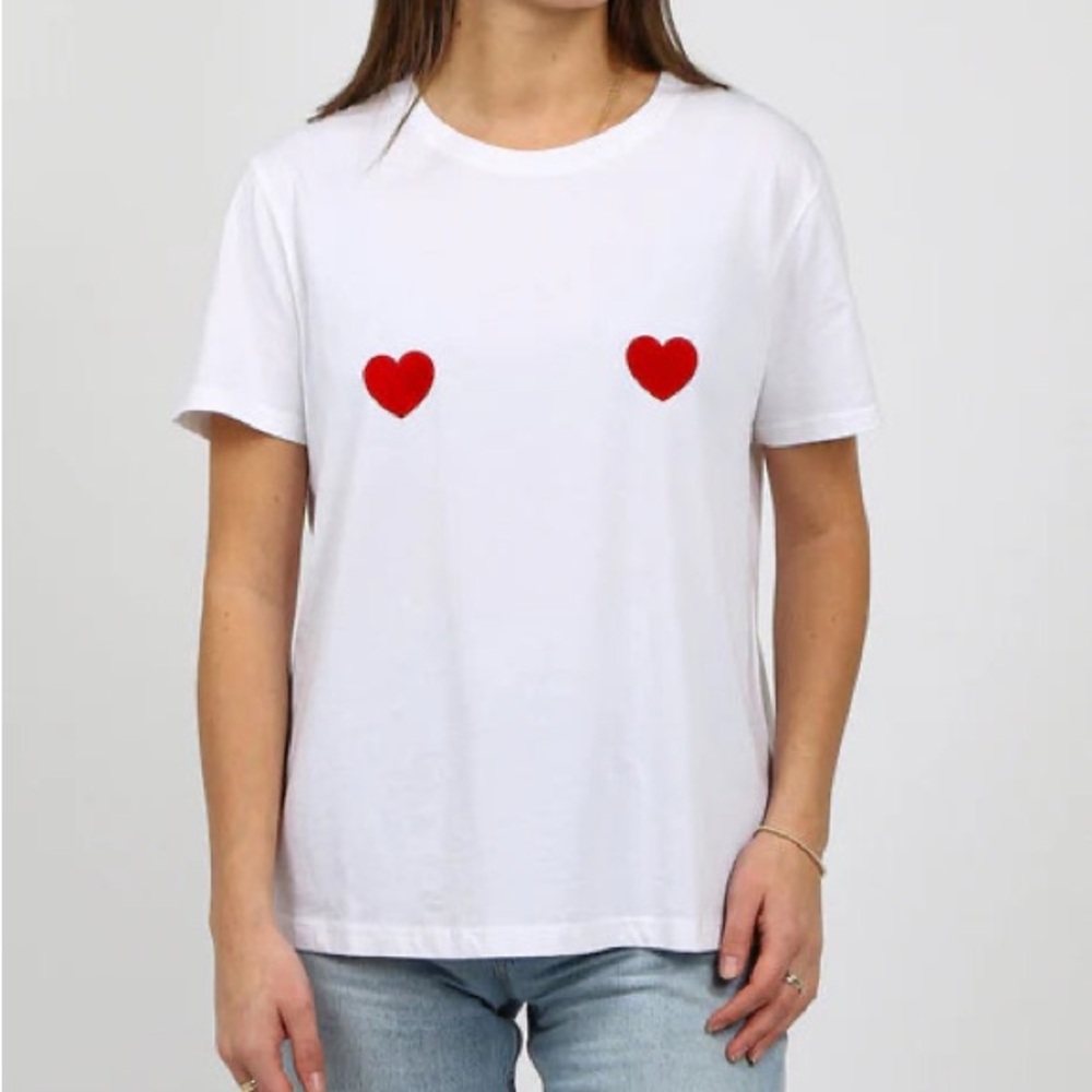 Brunette the Label Double Heart Classic Tee